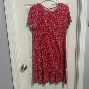 Old Navy Red Floral Casual Dress